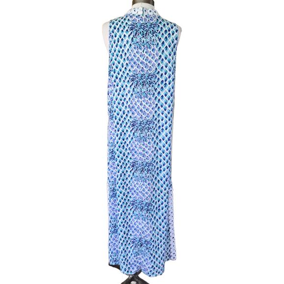 LILLY PULITZER Jane Maxi Dress Size 16+ *ALTERED Up & Shortened* Blue Pineapple - Picture 7 of 15